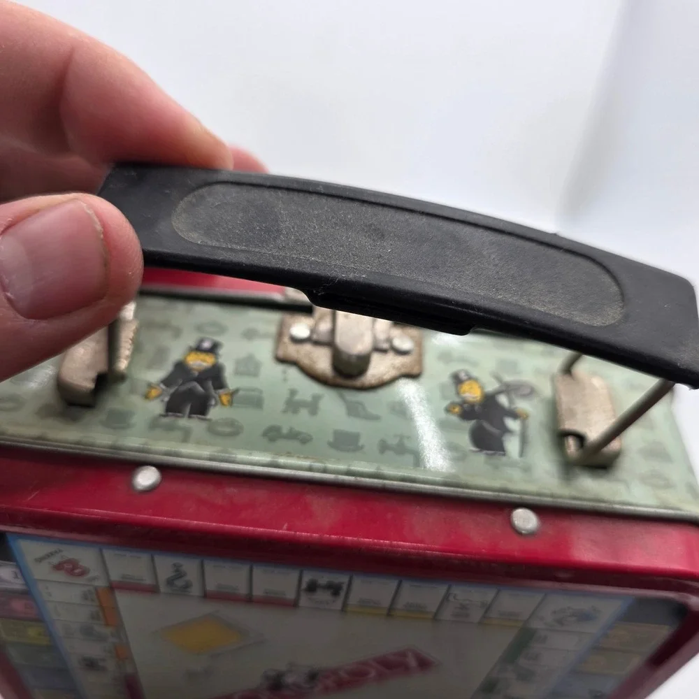 1997 Hasbro Monopoly Mini Metal Tin Lunch Box Mr. Pennybags Collectible